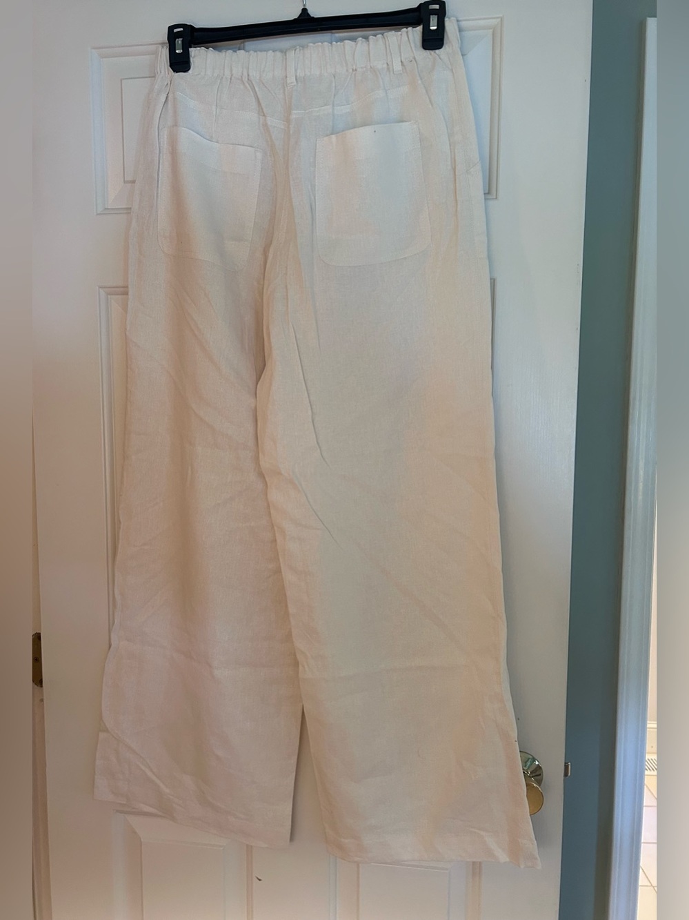 Max Studio White Wide Leg Cotton Pants. Sz L